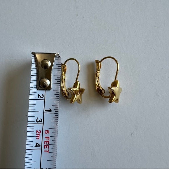 Vintage Gold Tone Star Earrings - Picture 3 of 6